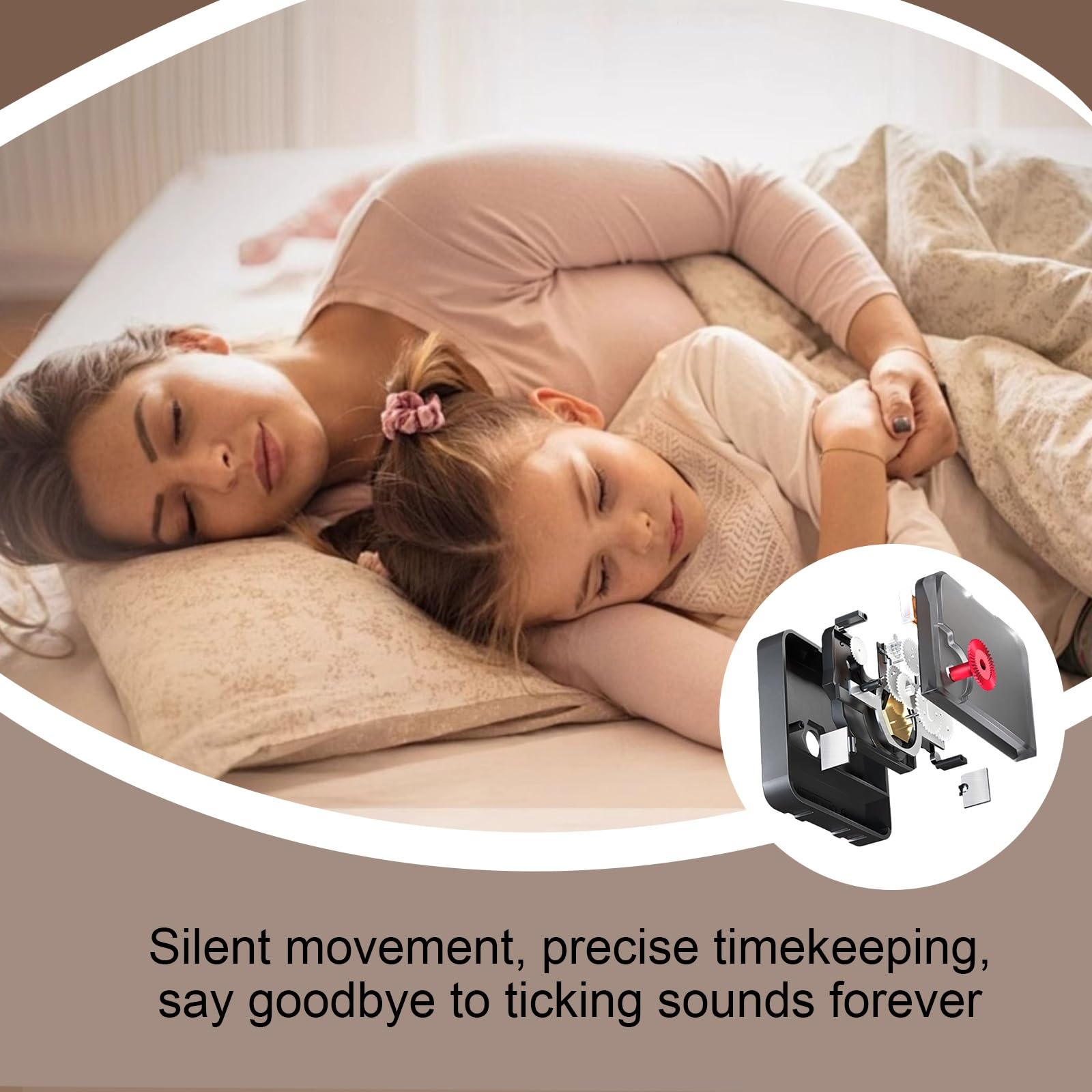 Precioso Reloj de Pared con luz LED, Reloj de Pared Decorativo de Porcelana y Cristal, Ideal para Tiendas, oficinas y Salones(Gray,60 * 60cm/2.6 * 23.6in)