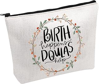 PWHAOO Doula Gift Birth Happens Doulas Help OBGYN Doctor Labor Nurse Makeup Bag Doula Midwife Travel Bag with Zipper, BIRTH happens B