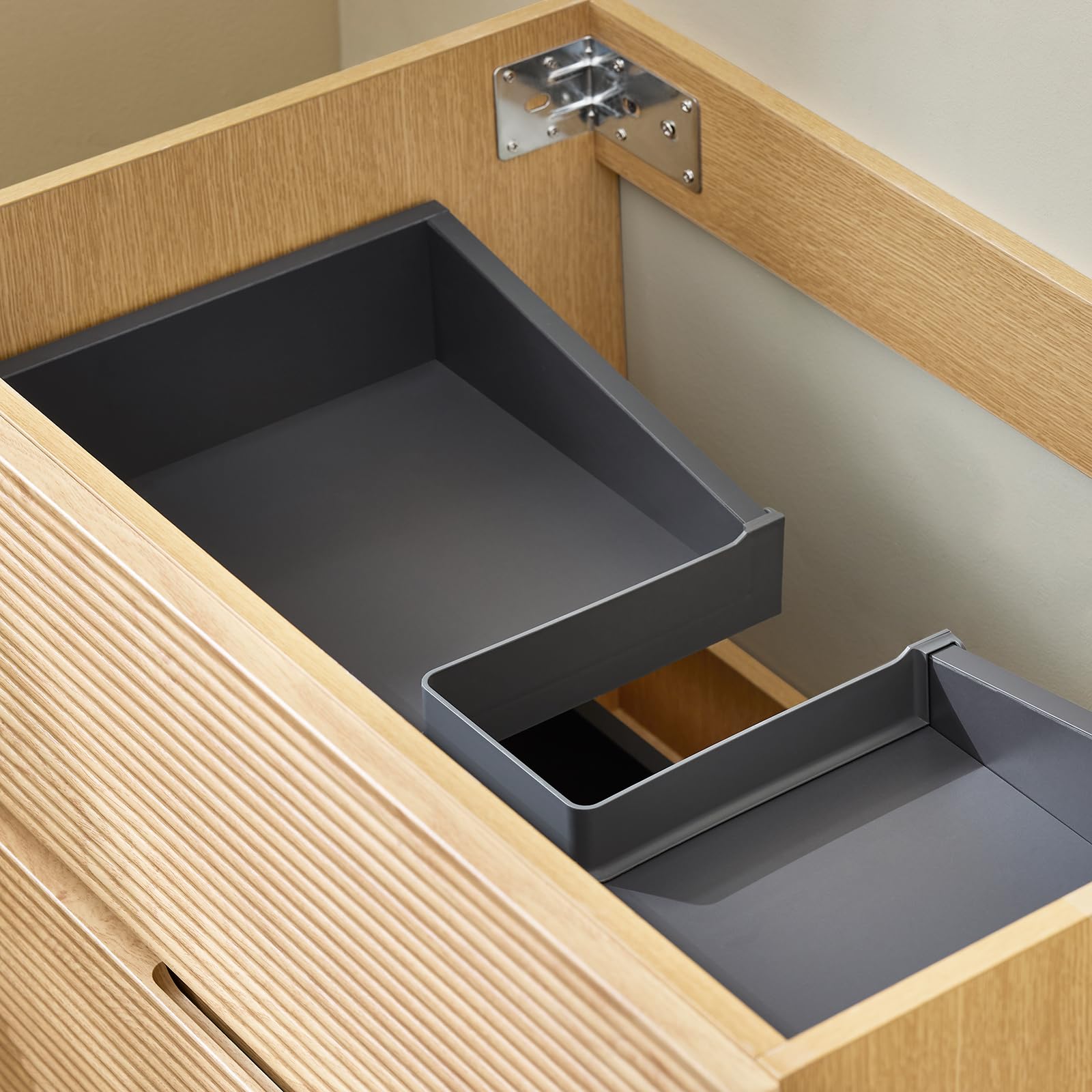 SoBuy Set arredo da bagno Specchio a parete+ Mobile lavabo Naturale BZR198-N