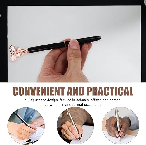 Miniatura 3 de STOBOK Bolígrafos creativos con diseño de mariposa de diamante para estudiantes, escuela, oficina, paquete de 6