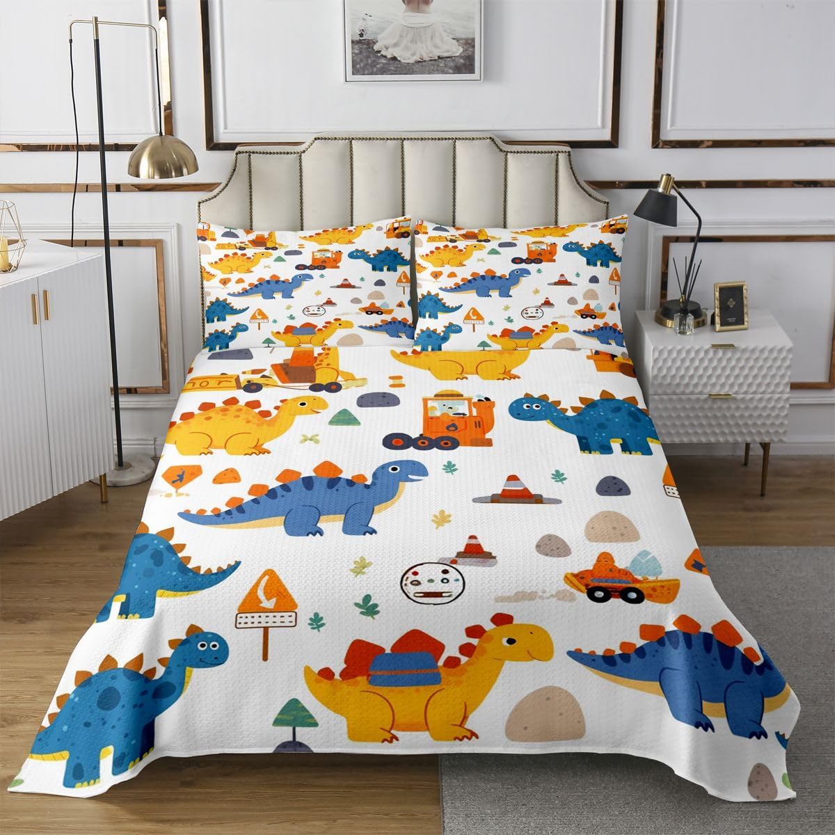 Castle Fairy Kids Astronaut Bedspread Twin Size,Universe Galaxy Planet Bedding Sets 2Pcs for Kids Girls Boys Room Decor,Space Theme Comforter Set Outer Space Quilt Coverlet,1 Pillowcase