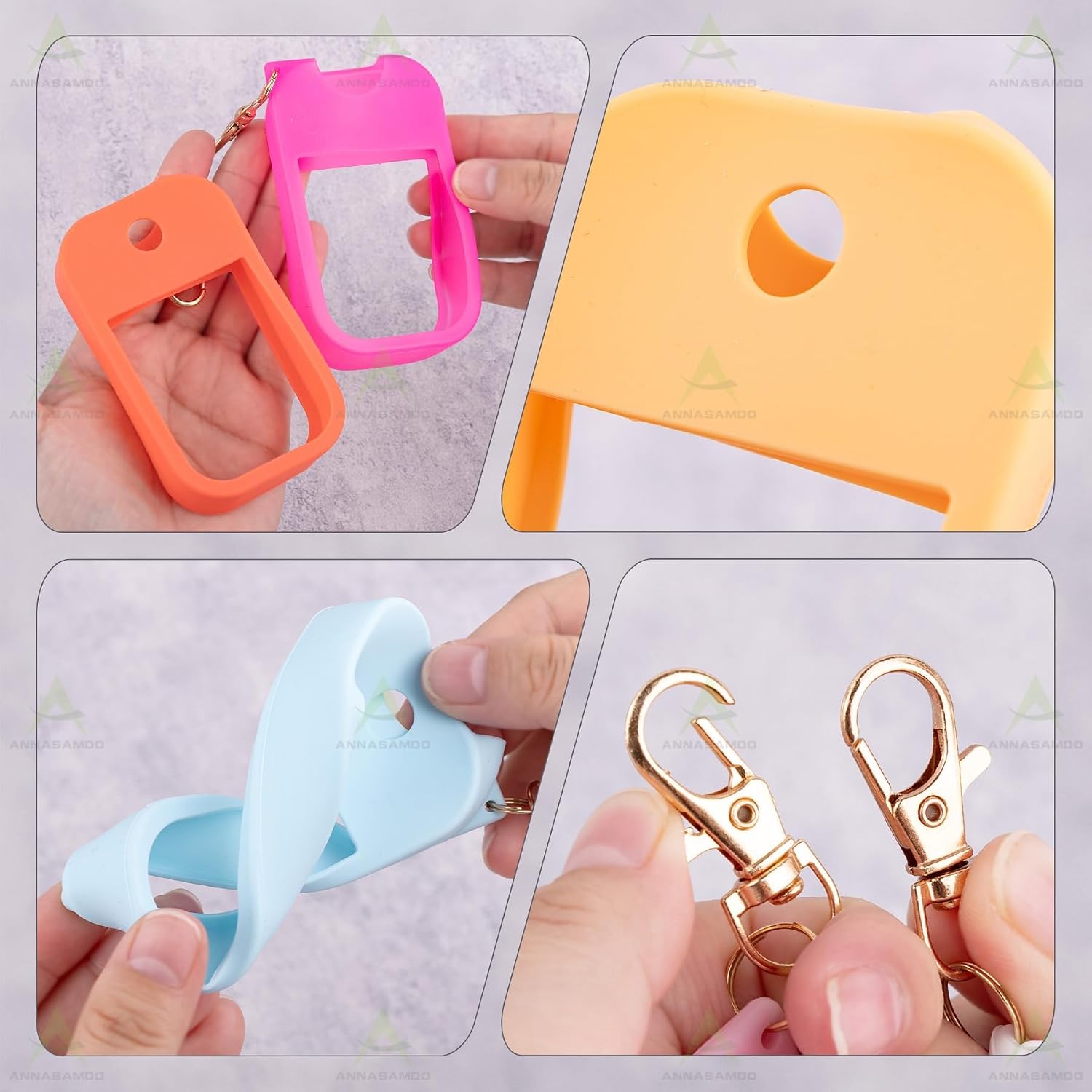 Pack of 9 Portable Perfume Spray Bottle Holder for Travel, 30 ml Reusable Card Sprayer Bottle Protective Sleeve with Keychain