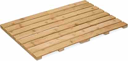 Relaxdays Pedana Doccia In Bambù 60x40 Cm - Tappetino Antiscivolo Per Bagno, Vasca E Sauna - Foto 6