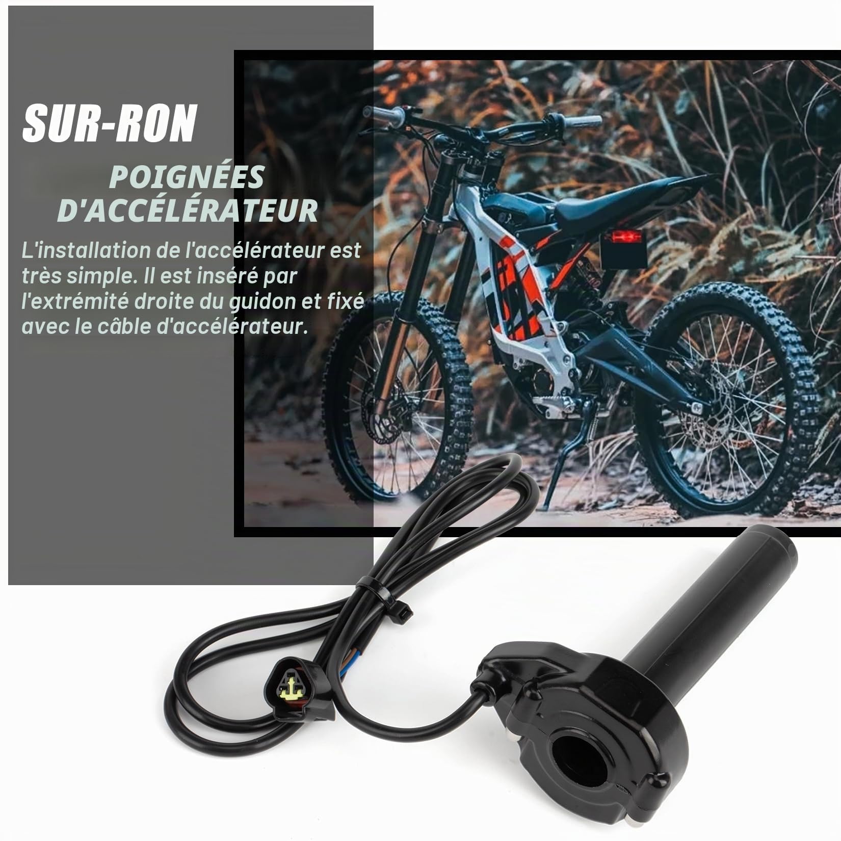 PSLER Poignées d'accélérateur pour vélos électriques sur-Ron Light Bee X/S, Moto Twist pour sur-Ron, accélérateur de vélo électrique pour Segway X160 X260