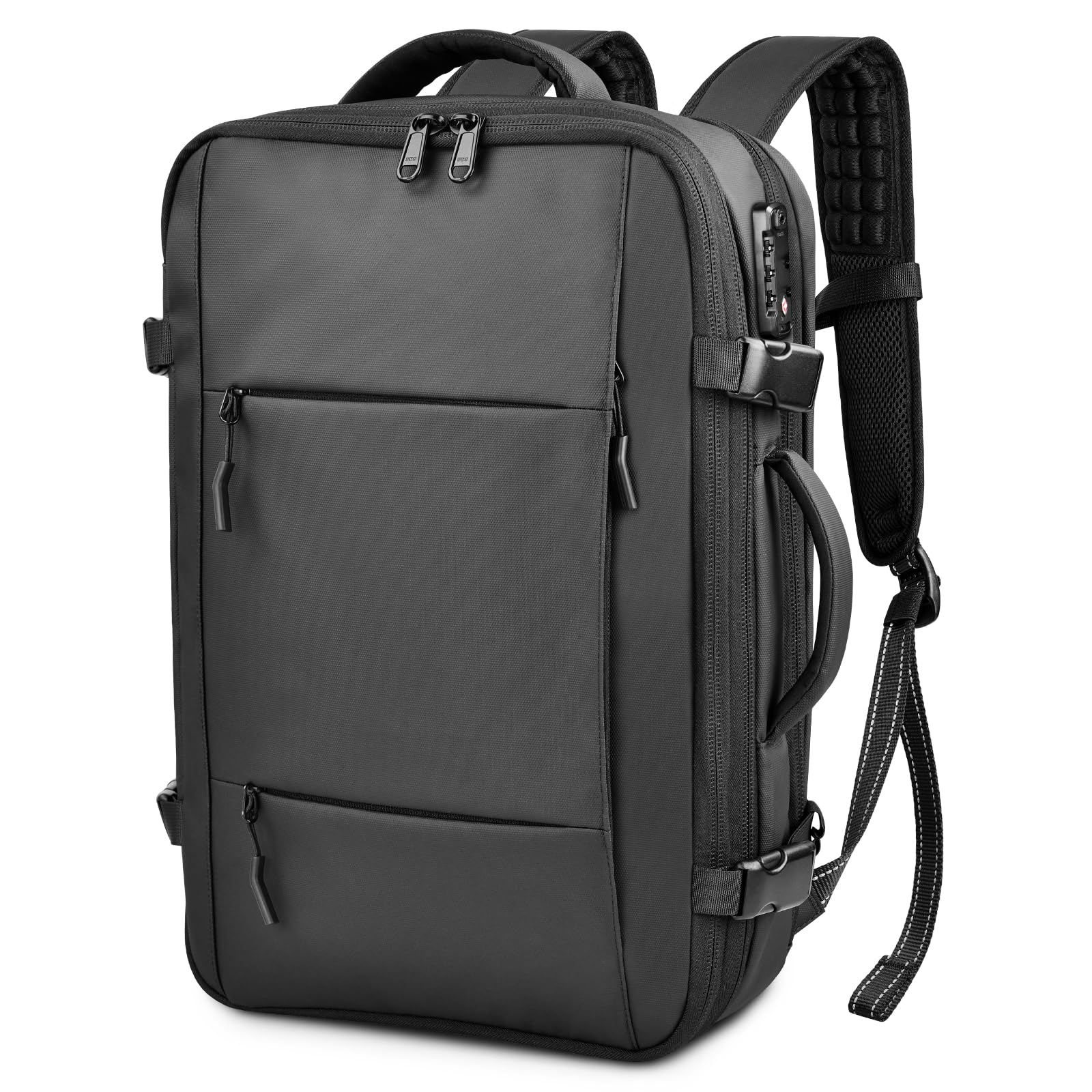 travel inspira Mochila de Viaje Con Vacio, Mochila de Mano Expandible con Bomba Eléctrica, Candado TSA, Compartimento para Laptop, Resistente al Agua, Bolsa Húmeda/Seca