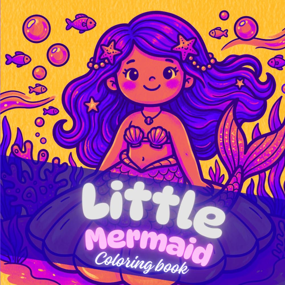 Little Mermaid: Coloring Book for Kids: Beautiful Mermaids and Undersea Friends with Simple and Cute Designs, ages 4-8