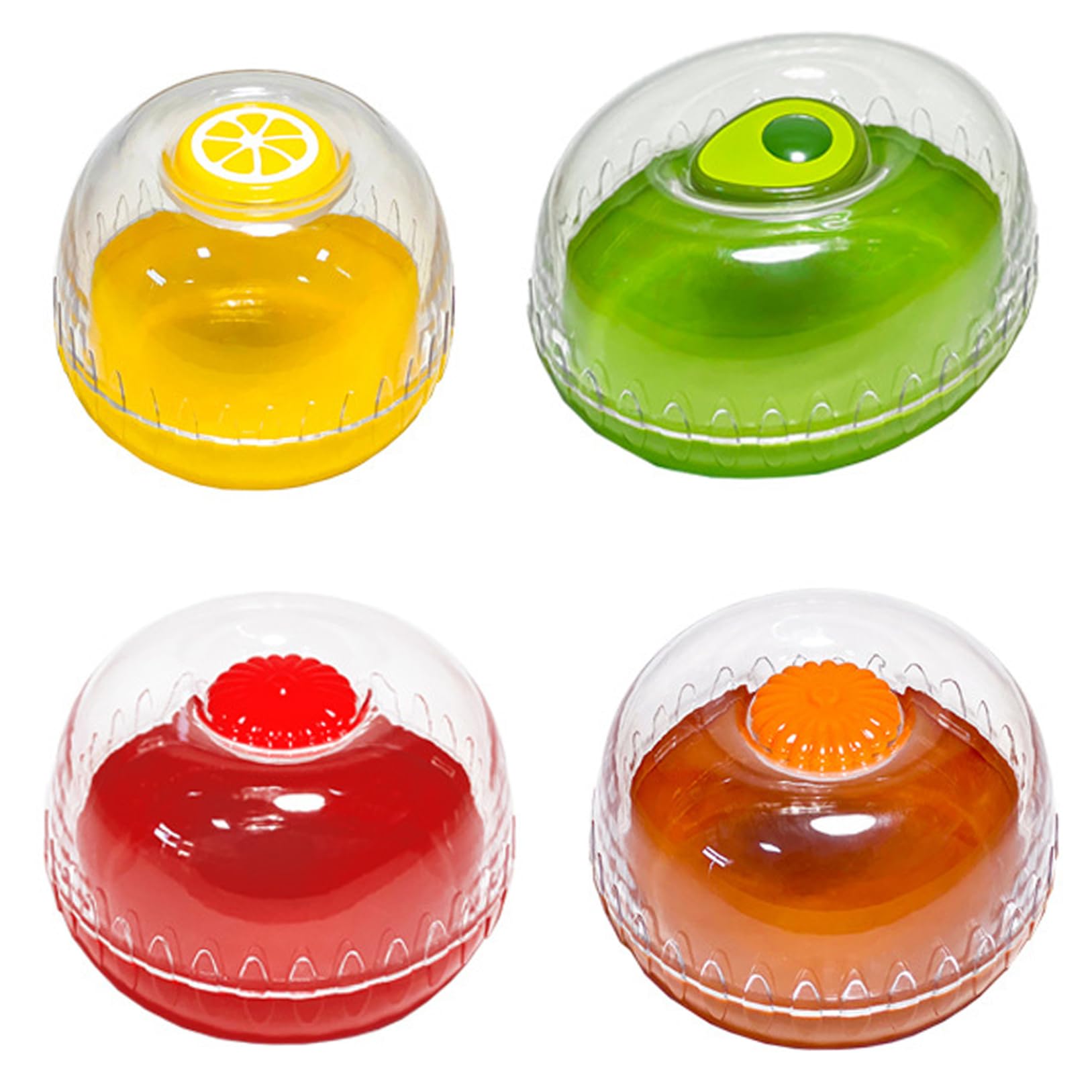CNAFGBGG Vegetable Savers for Refrigerator 4Pcs/Set Sealed Fresh Keeping Onion Keeper with Clear Lid Food Grade Lemon Saver Washable Reusable Tomato Avocado Saver for Kitchen.