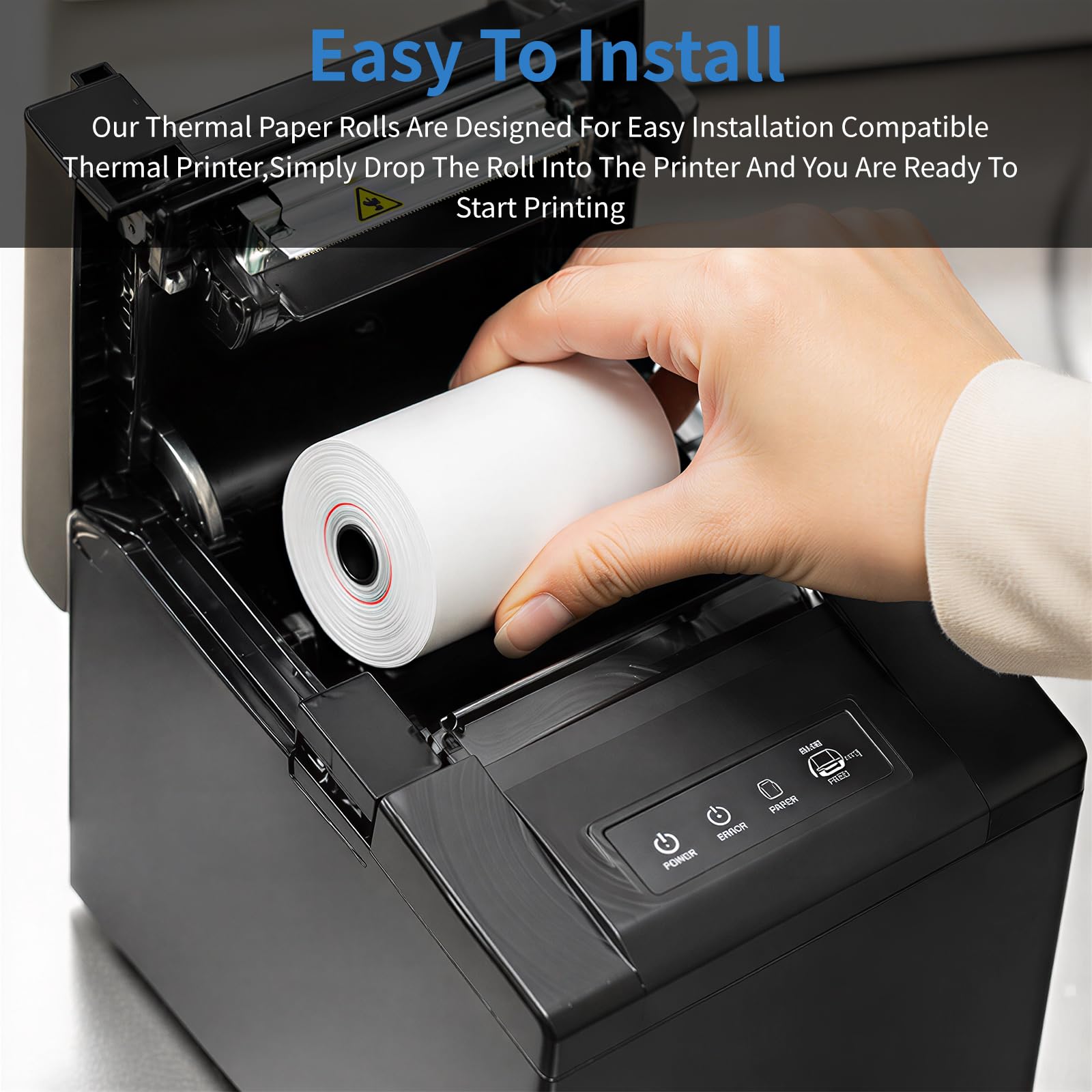 Thermo-Belegpapierrollen, BPA-frei, passend für Star Micronics Epson IBM POS-Drucker, Registrierkassen, Thermo-Kreditkarten-Quittungspapier, quadratisches Terminal-Druckerpapier, 10 Rollen