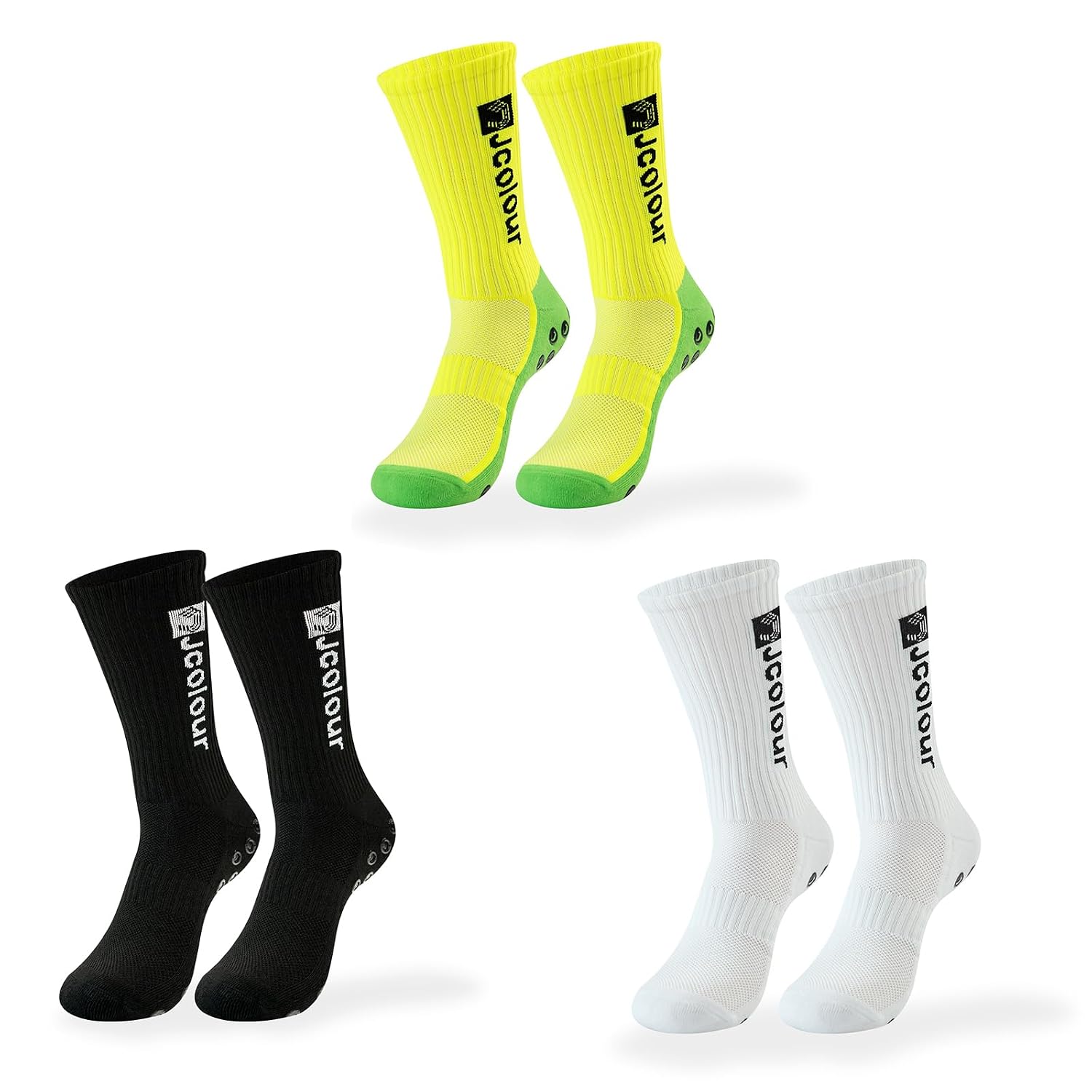 J COLOUR Meia Antiderrapante Esportiva Futebol Corrida Meião Pro Socks Adulto Academia Meia Azul Corrida