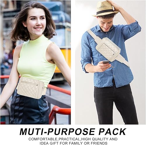 Miniatura 3 de Lindas Riñoneras Grandes para Mujer Bolso de Cintura Cruzado de Nylon Riñonera de Moda para Mujer Riñonera de Diseño para Entrenamiento, Senderismo,