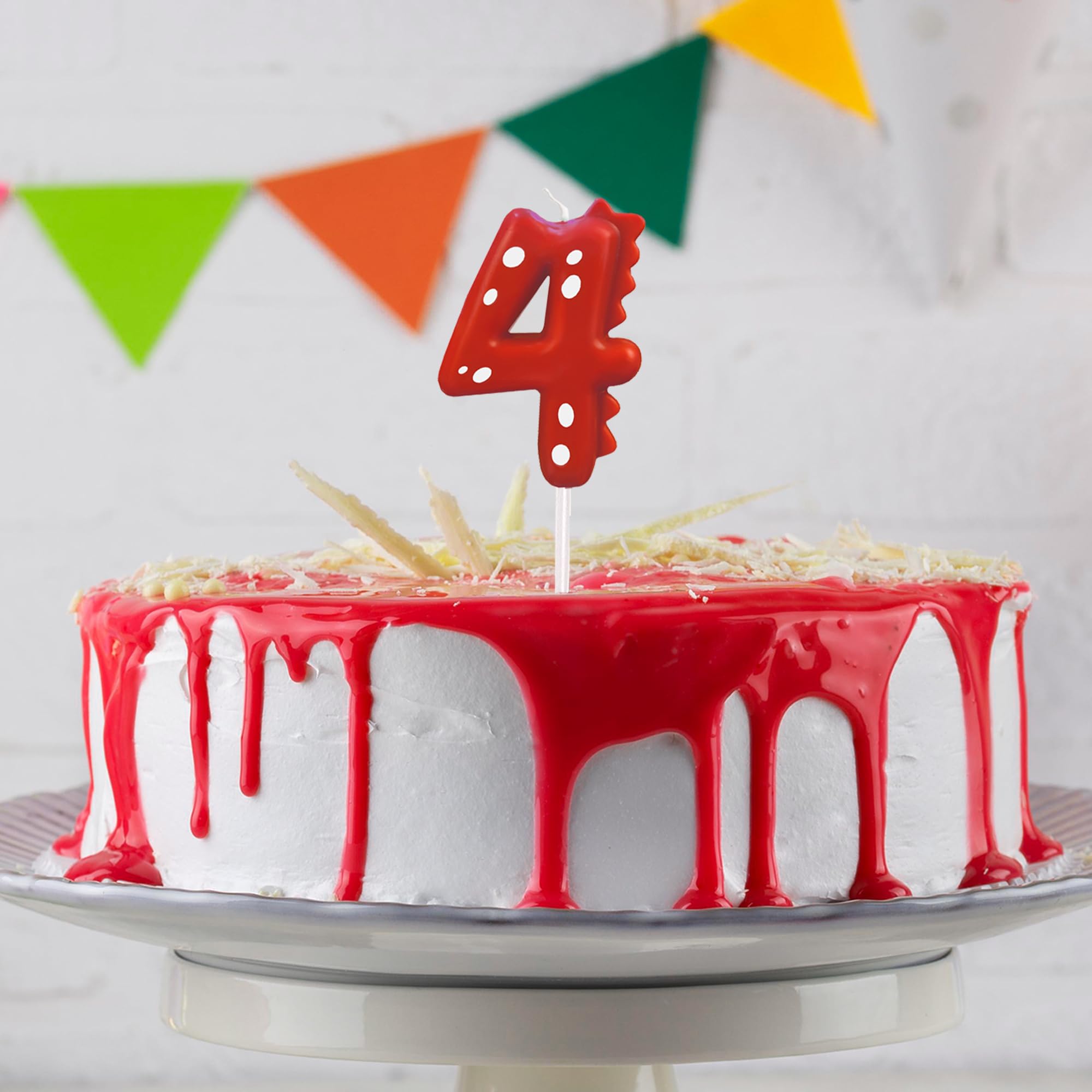 Velas de cumpleaños con números (7 velas rojas) con forma de dinosaurio, velas de pastel de feliz cumpleaños para decoración de fiesta de cumpleaños de dinosaurio, reuniones temáticas
