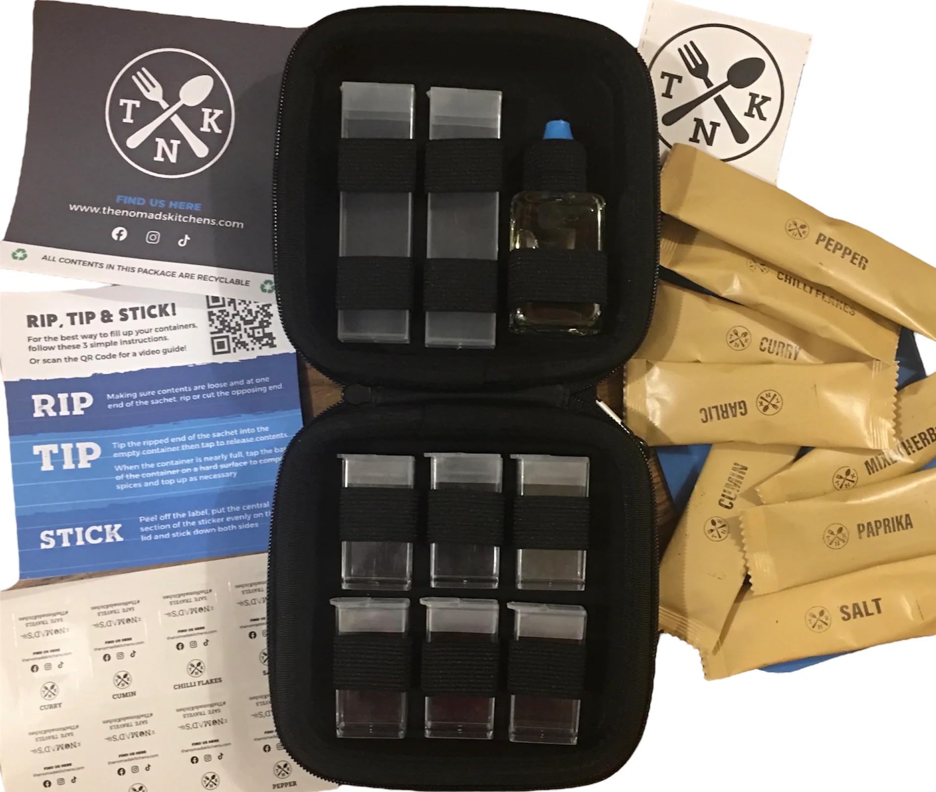 Nomads Kitchen Portable Spice Rack. Essential Camping Accessories for Cooking, Black - Image 4