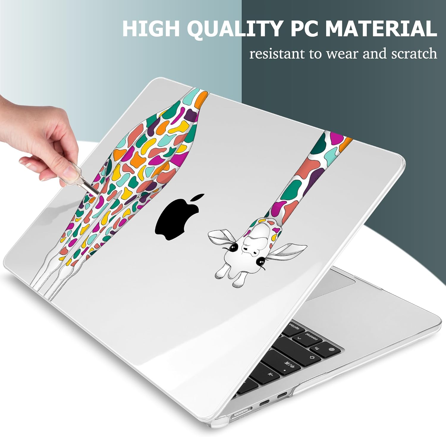 Mektron for 2025 M4 MacBook Air 13.6 Inch A3240 Case Fits 2023 A2681 M2 2024 A3113 M3 Chip with Liquid Retina Display Touch ID, Printed Plastic Hard Shell Cover for MacBook Air 13.6", Giraffe - Image 8