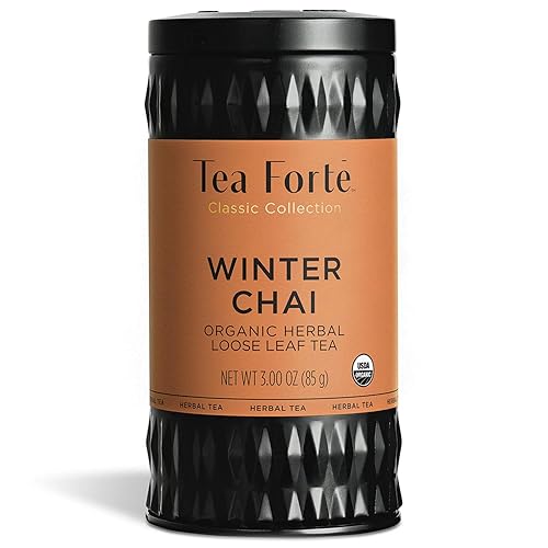 Miniatura 1 de Tea Forte Winter Chai Premium - Recipiente orgánico de mezcla de té de hierbas sin cafeína, hace 35-50 tazas