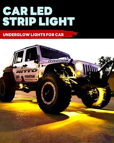 Miniatura 2 de Tira de luz LED de 12 V de 12.7 pulgadas, impermeable, color ámbar, para automóvil, carrito de golf, motocicletas, camiones, barcos, tira de luces