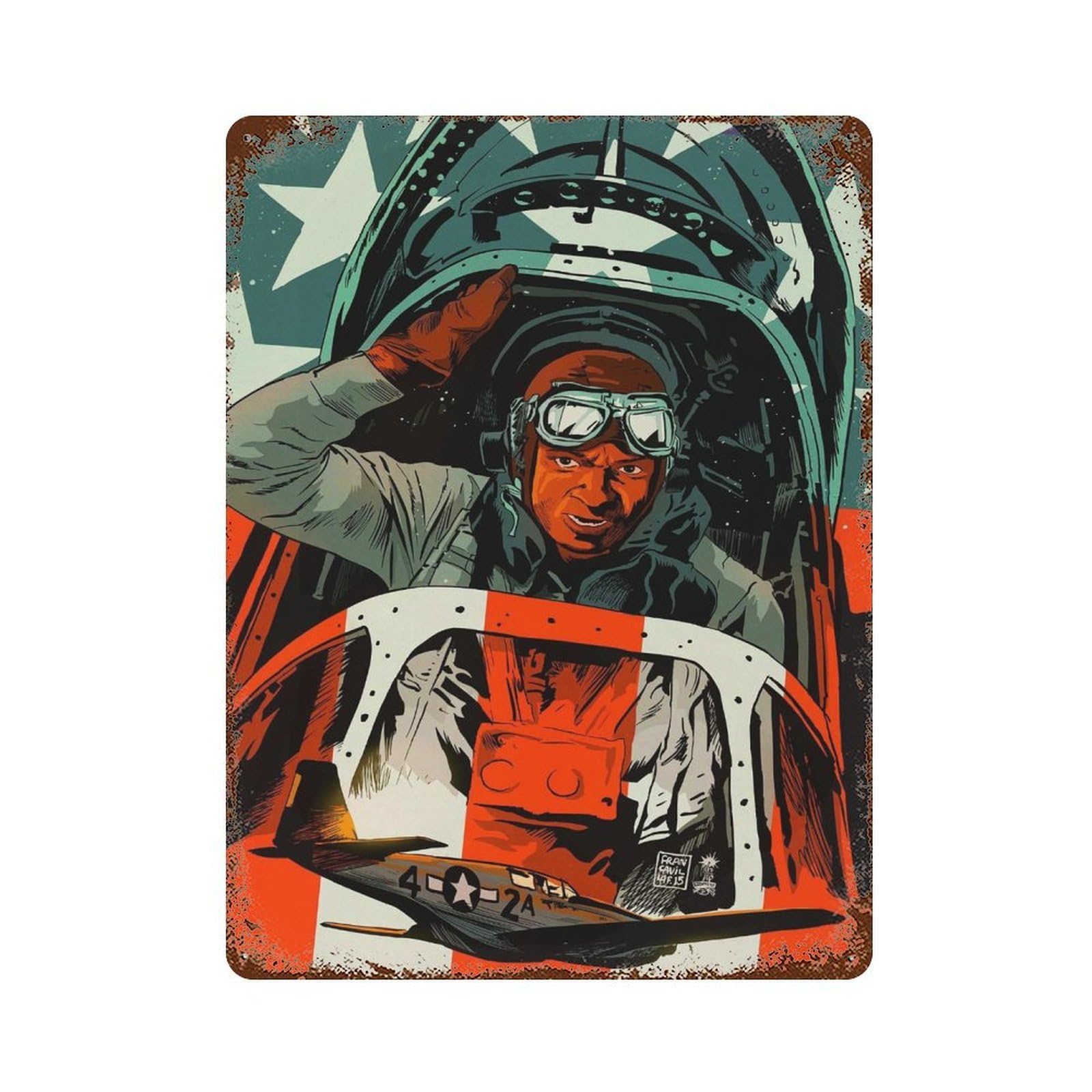 xiaoxiaoshen Tuskegee Airmen Wall Decor Art Metal Tin Poster Modern Home Decor Art Home Bar Shop Decorations Vintage Sign 40x30cm