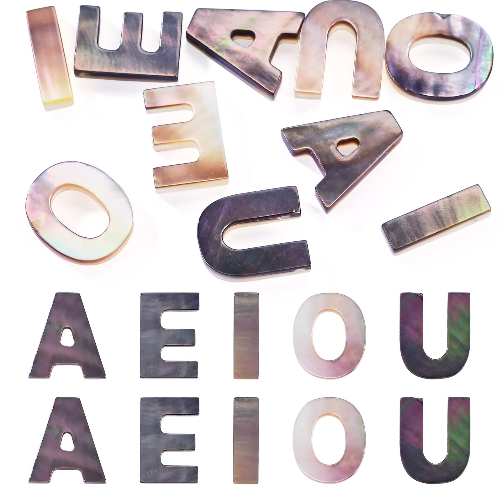 Perles alphabet en nacre pour créer des bracelets personnalisés