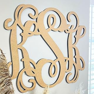 6in-10in, 3-Letter Wooden Monogram, Unfinished Wood Letters, Nursery Decor, Wood Wall Hanging, Wall Art, DIY, Car Charm