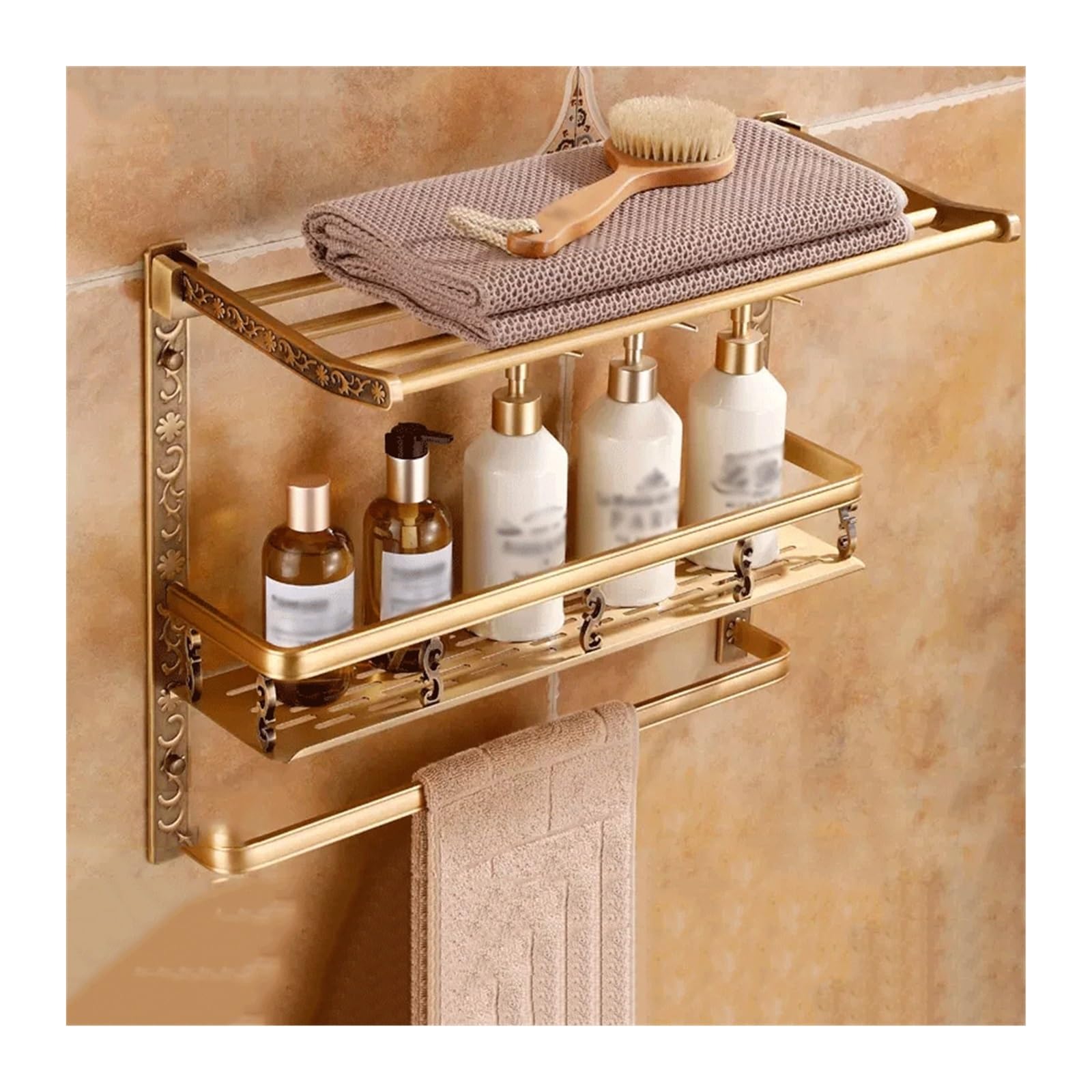 Shower Caddy Storage Rack For Household Bathroom Double Layer Metal Wall Storage Rack Metal Storage Rack With Towel