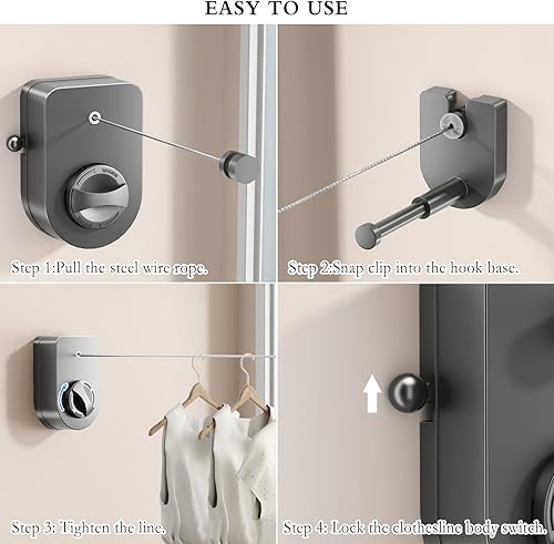 Miniatura 8 de Tendedero, Tendedero de ropa, Estante de secado de lavandería, ahorro de espacio, gris