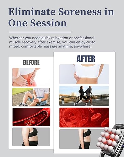 Miniatura 9 de Masajeador, 16 pistolas de masaje de cabeza de tejido profundo, silenciosos y portátiles masajeadores de percusión con 30 niveles de intensidad y 3