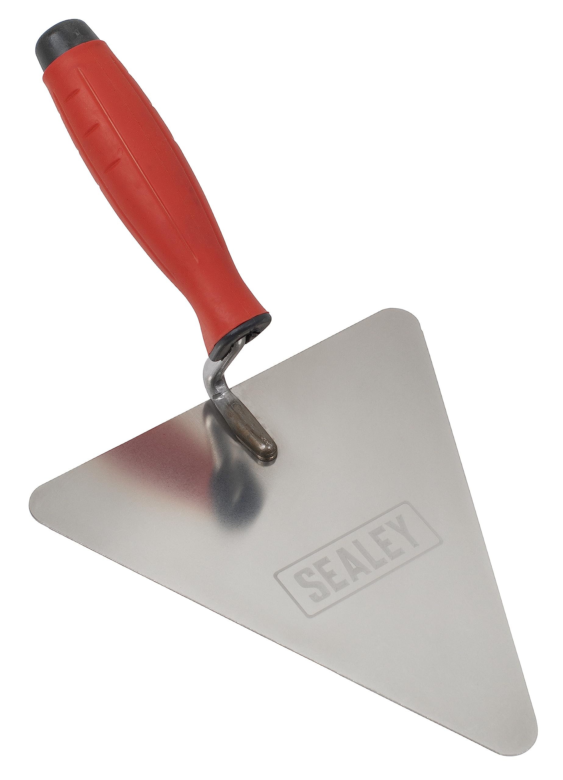 Sealey Stainless Steel Triangular Brick Trowel Rubber Handle 180mm Soft Grip