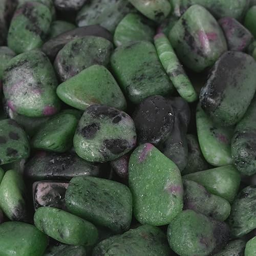 Miniatura 2 de Justinstones Zoisita de rubí verde natural, chips pulidos, piedra pulida, adornos curativos de cristal, 3.53 onzas