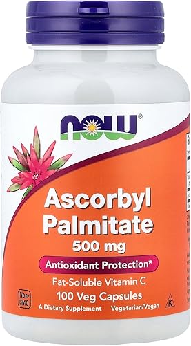 Now Foods, Palmitato de ascorbilo 500 mg, 100 cápsulas vegetales
