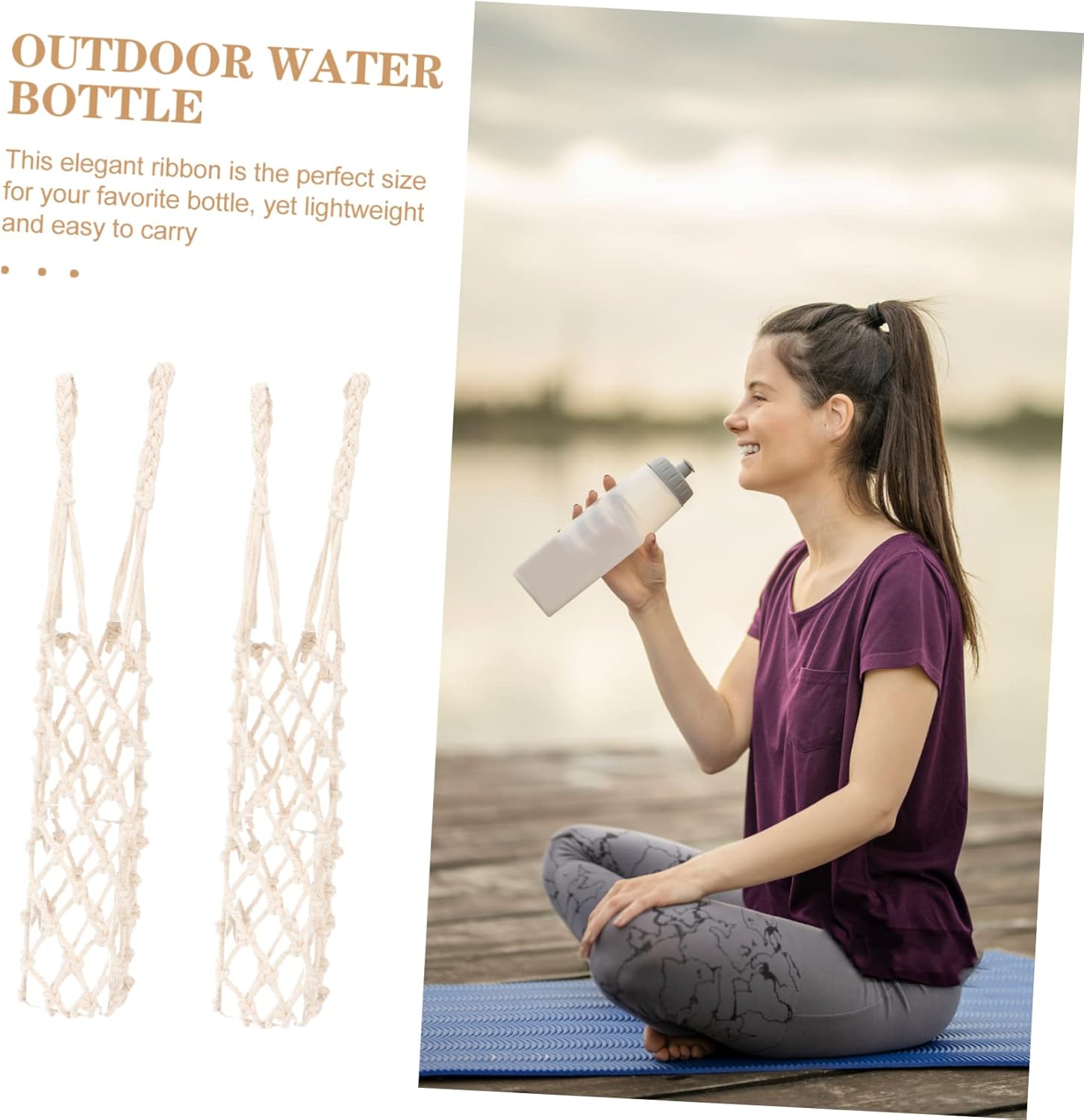 Kisangel 5pcs Insulated Bottle Bag Portable Water Bottle Holder Strap Organizer for Travel Sports and Daily Use