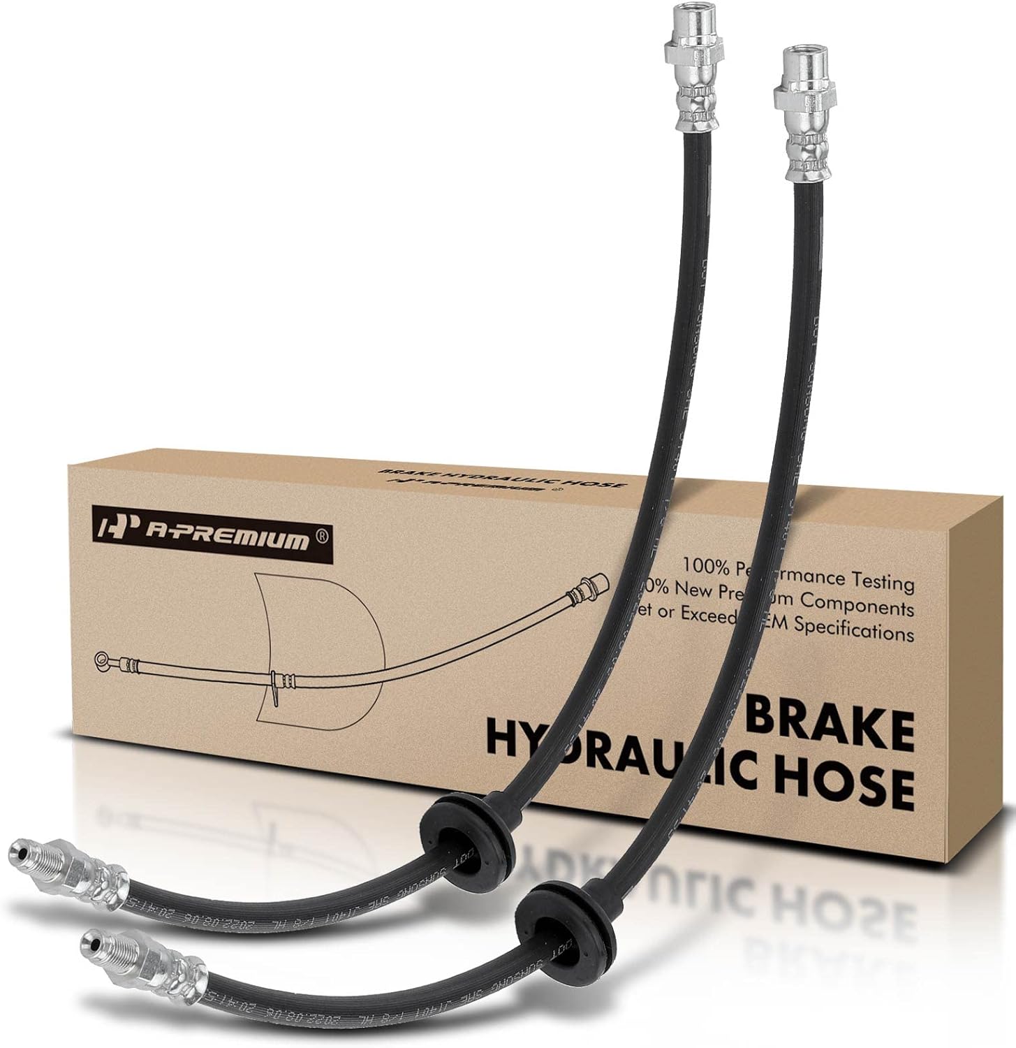 A-Premium Front Driver and Passenger Brake Hydraulic Hose Compatible with BMW Models - X5 2000 2001 2002 2003 2004 2005 2006 - Replace# 34301166118(Pack of 2)