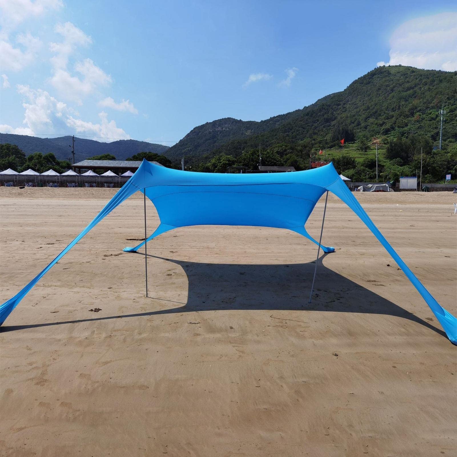 Da Spiaggia Portatile, Da Spiaggia, Da Sole Protezione Solare Da Spiaggia, Da Sole Portatile UPF 50+ Con 4 Barre Di Stabilità, Per Spiaggia, Campeggio