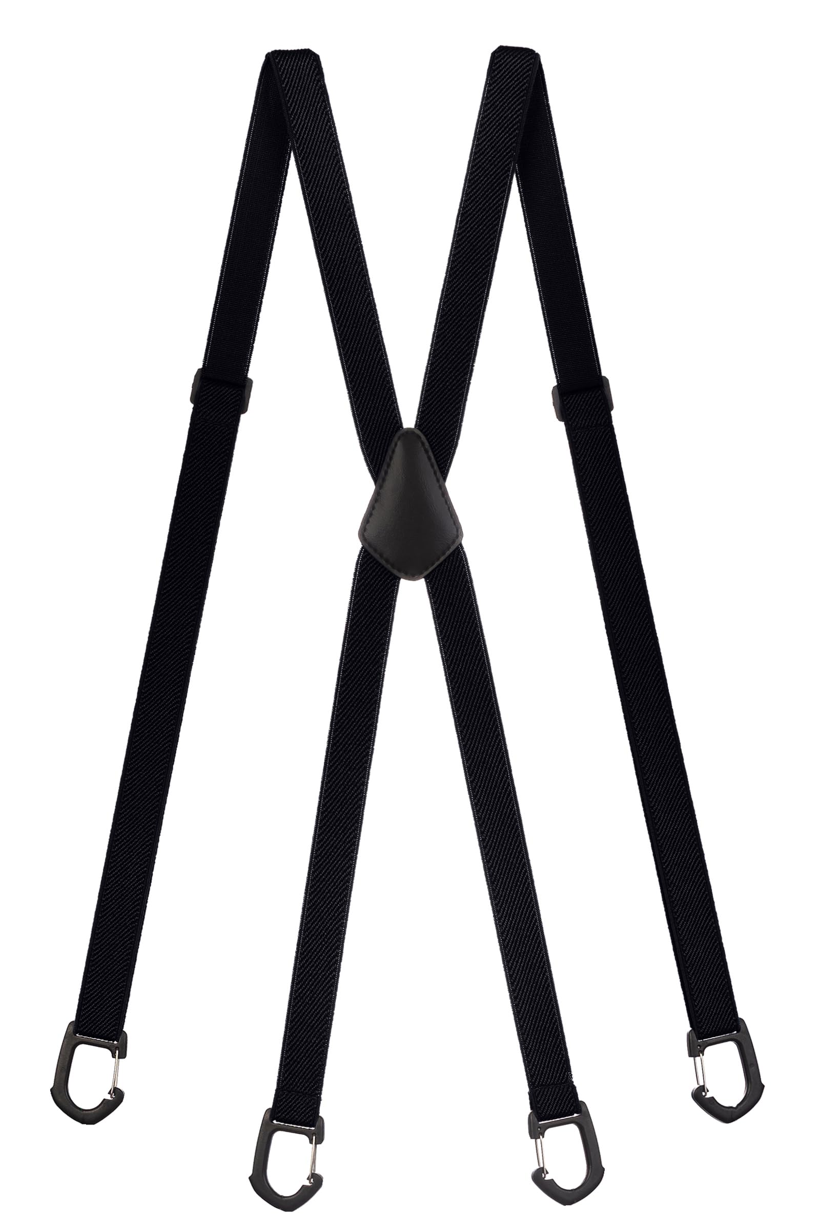 Olata Skinny X-Shape Braces/Suspenders with Plastic Carabiner Clips - 2cm. Black