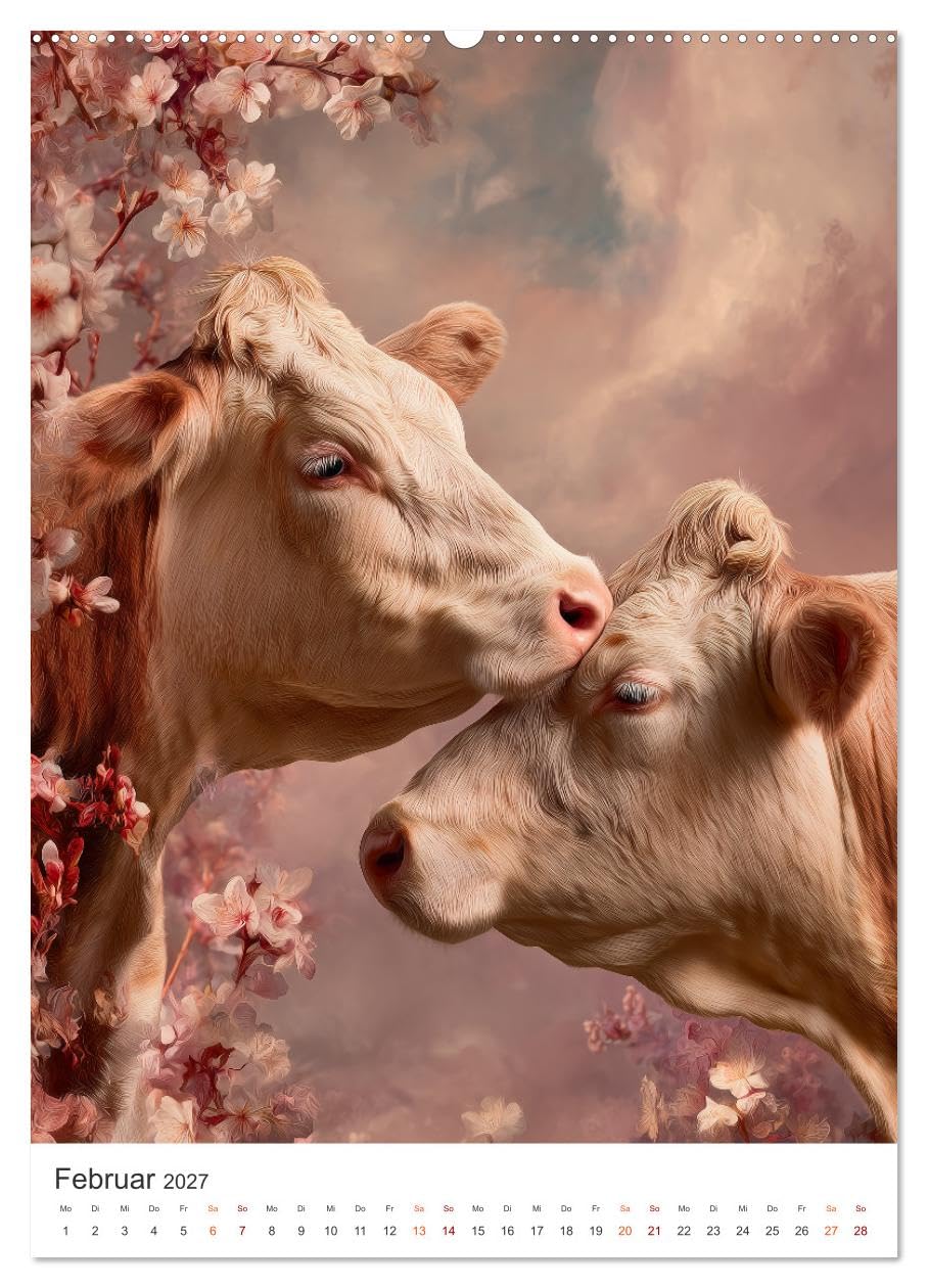 Die Liebe zur Kuh (hochwertiger Premium Wandkalender 2027 DIN A2 hoch), Kunstdruck in Hochglanz: Kühe, wie man sie noch nie gesehen hat: majestätisch, ... die staunen lassen. (CALVENDO Tiere)