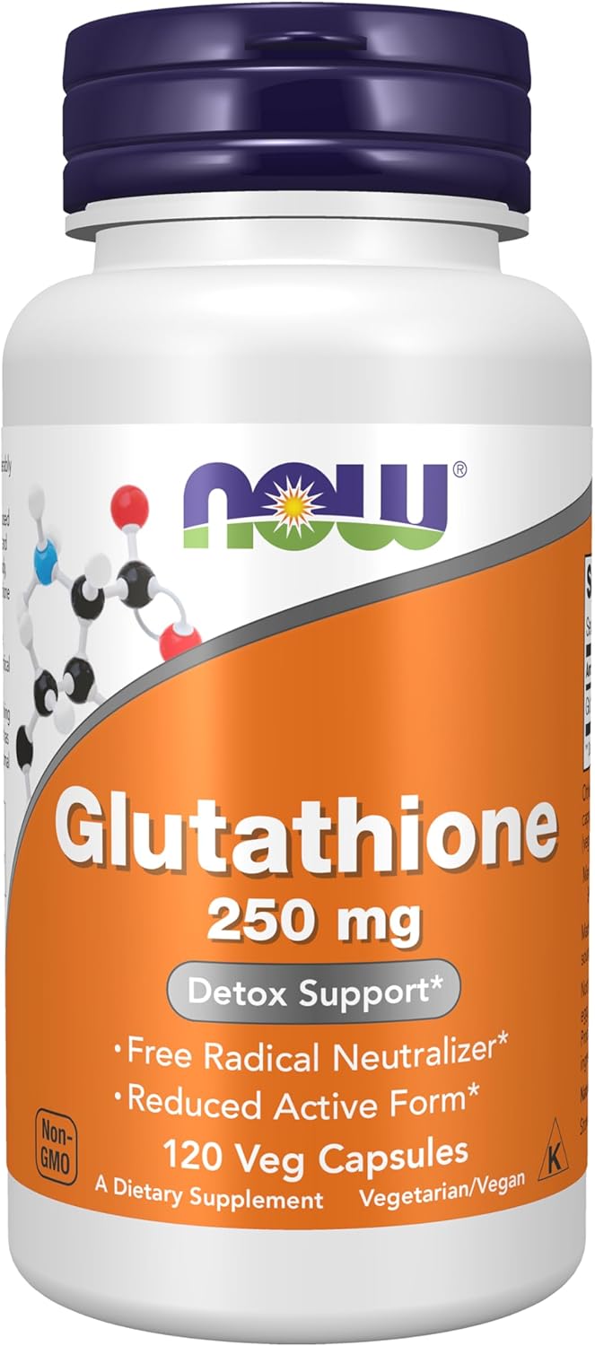 Now Supplements, Glutathione 250 mg, Detoxification Support*, Free Radical Neutralizer*, 120 Veg Capsules