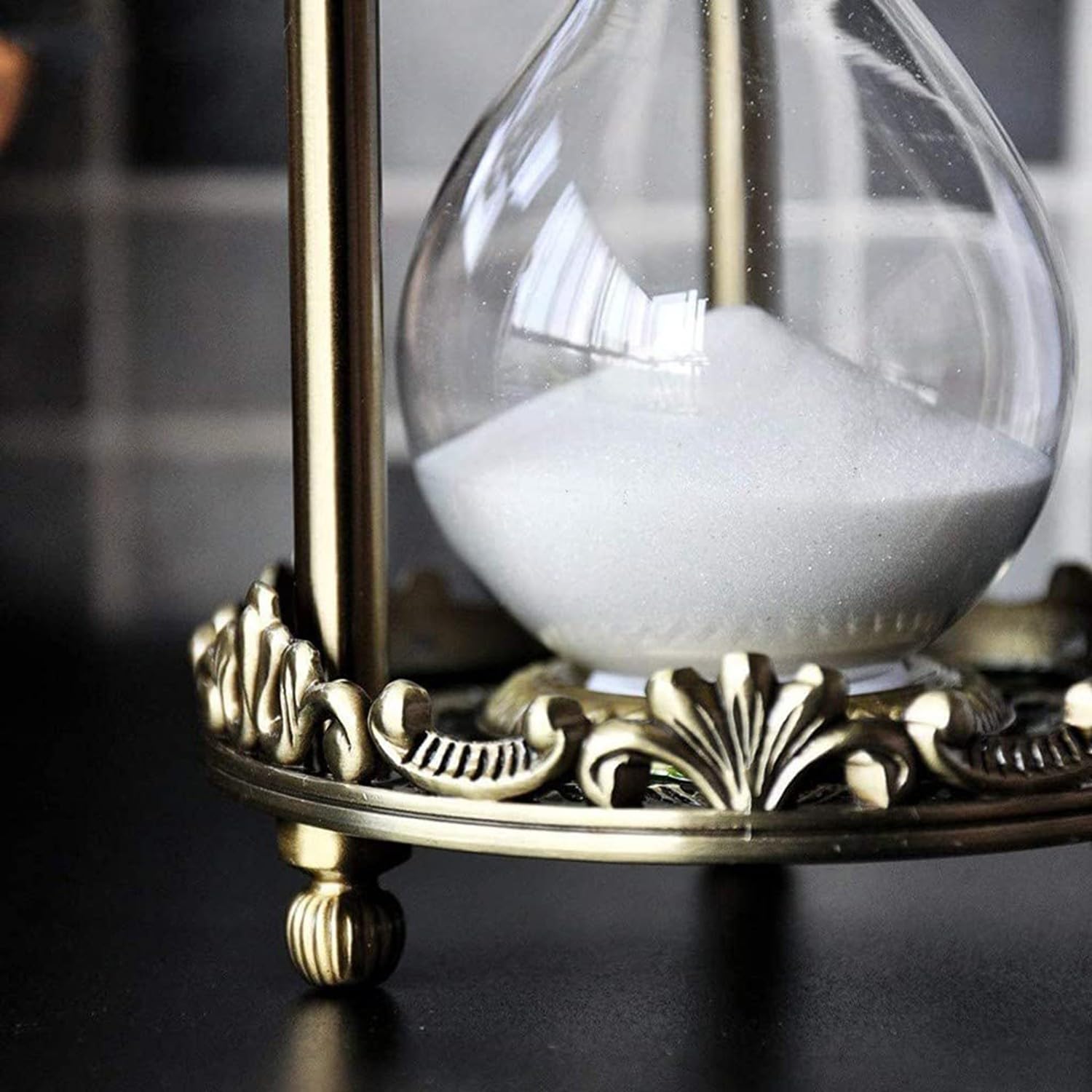 Antike Sanduhr Zeitmesser Stundenglas 30 Minuten Metall-Sanduhr Vintage Messing Weiß Sand Uhr Sanduhr Zeitmesser Stündenglass Sanduhr Groß Sanduhren Schreibtisch Vintage Sanduhr
