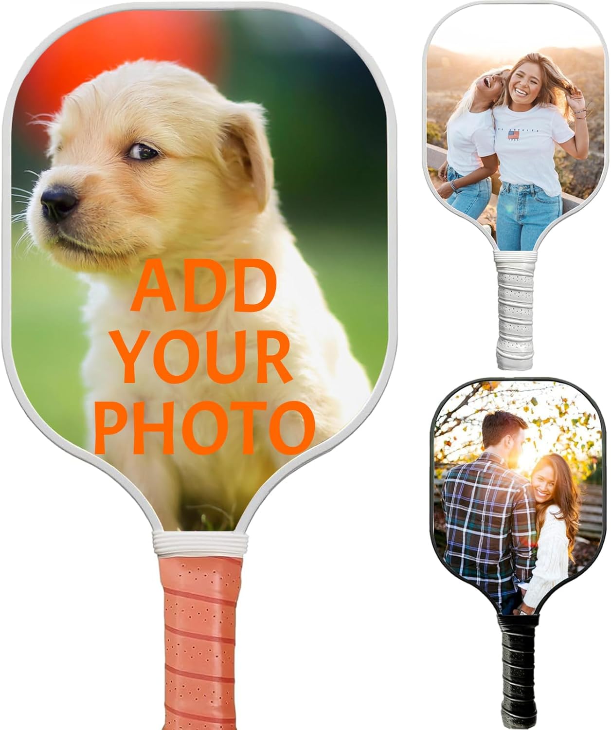 Custom Pickleball Paddles Personalized Pickleball Paddles with Photo Text Logo with Non-Slip Grip Fiberglass Surface Pickleball for Beginners