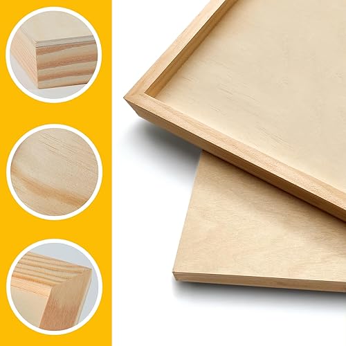 Miniatura 5 de Falling in Art Paquete de 2 paneles de lienzo de madera sin terminar, kit de paneles de madera de abedul de galería de 10 x 20 pulgadas, tablas de