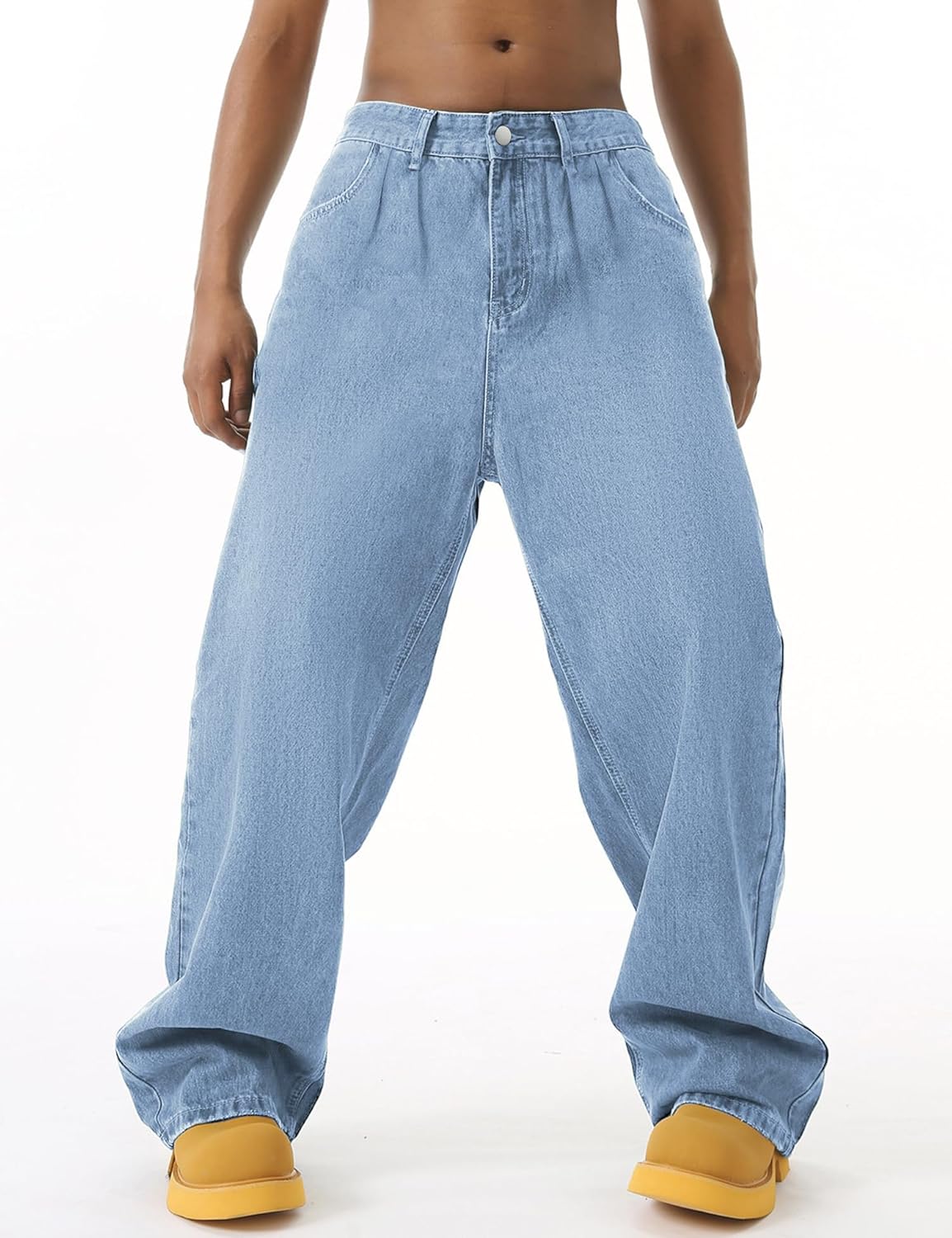 EMMIOL Baggy Jeans Men Wide Leg,Y2k Hip Hop Skater Denim Cargo Pants Casual Loose Fit,Relaxed Long Trousers - Image 2