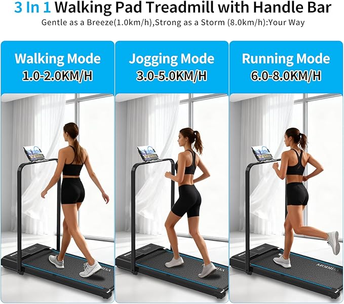 Caminadora Eléctrica Plegable 1.5HP con Manubrio y Display LED Naranja miniatura 4