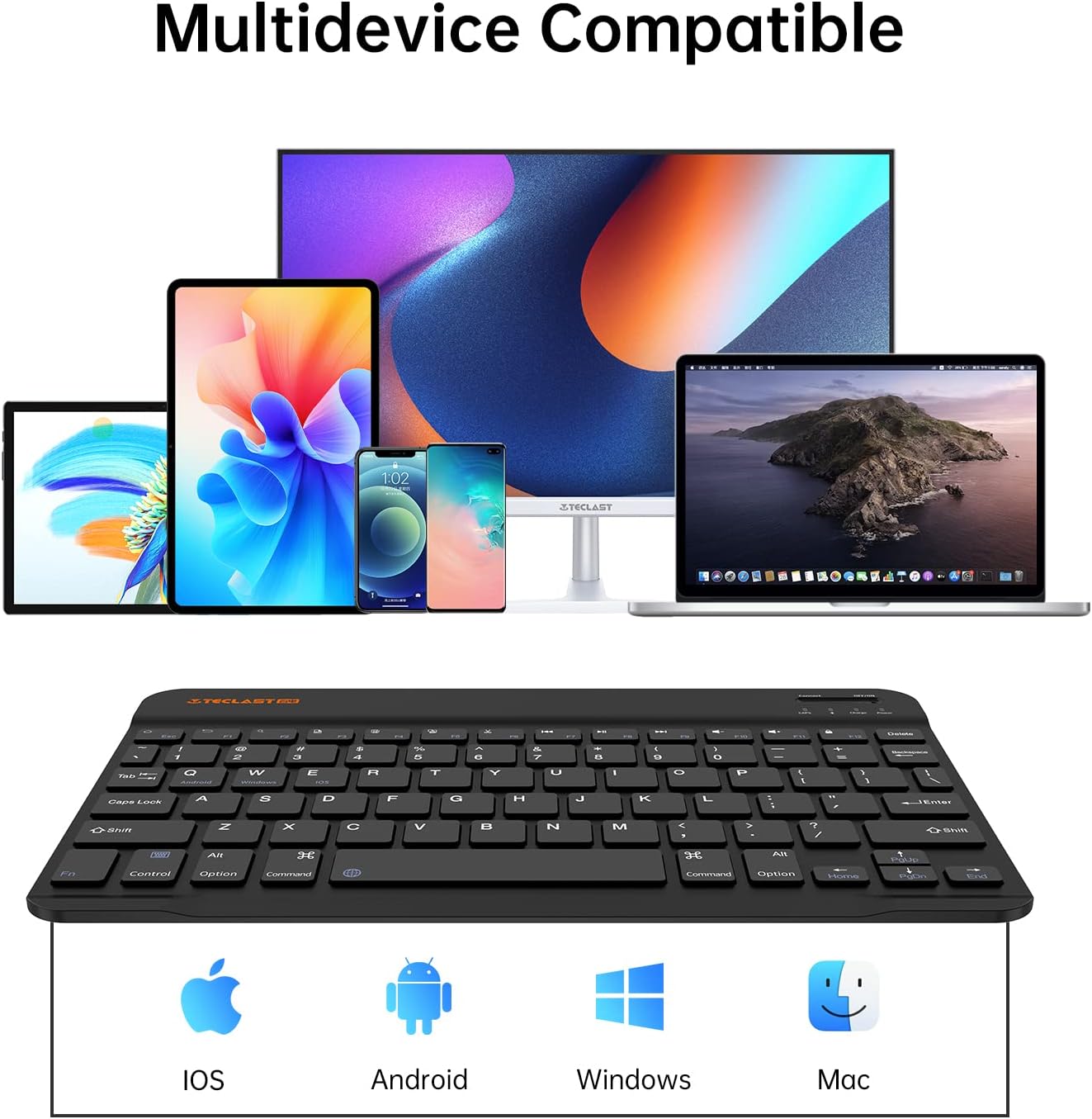 TECLAST K10 Bluetooth Keyboard for Android Windows Tablet, Compatible with All Tablets