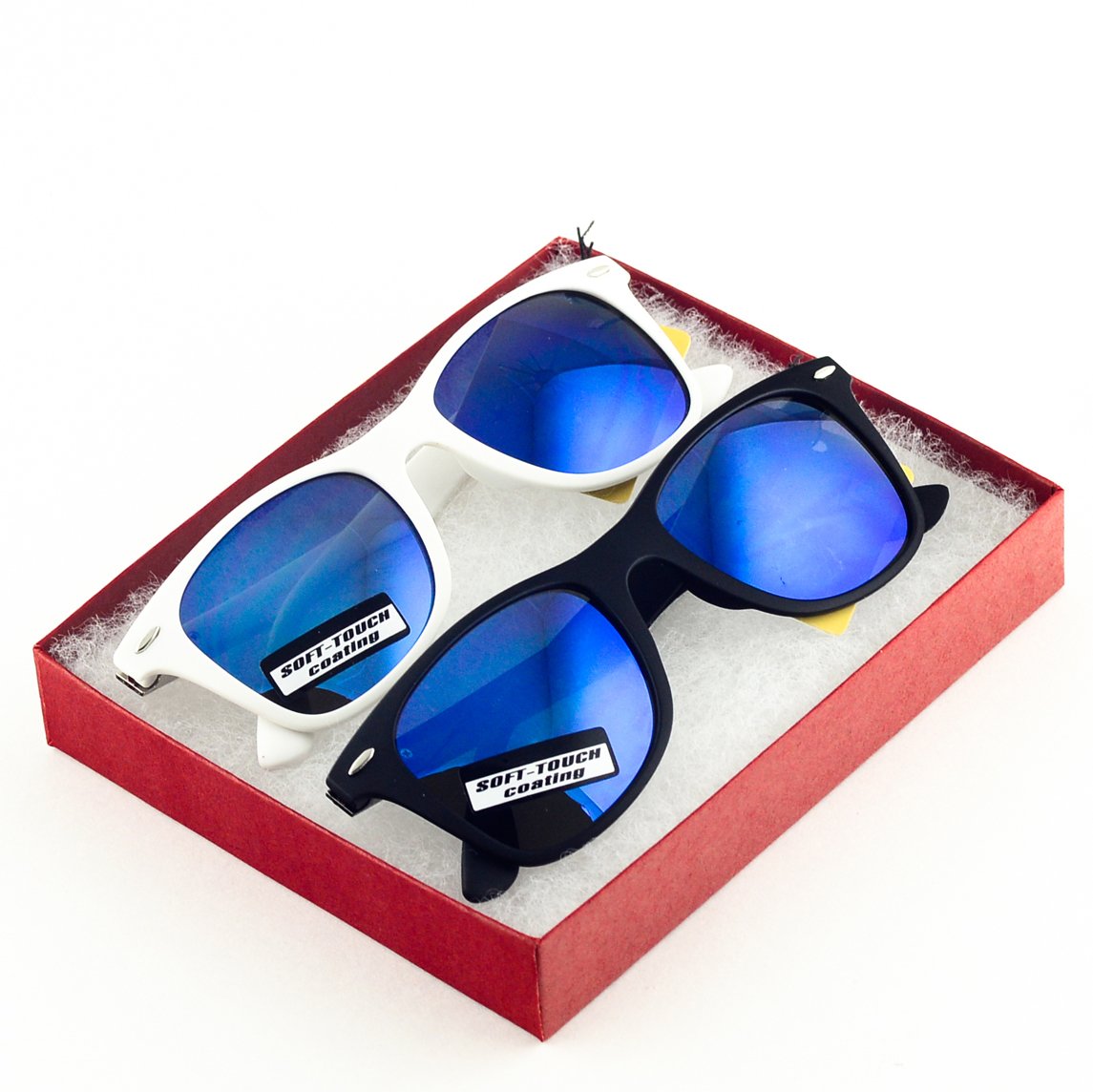 Reflective Color Mirror Color Lens Large Retro Classics Style Sunglasses (With Free Microfiber Pouch)