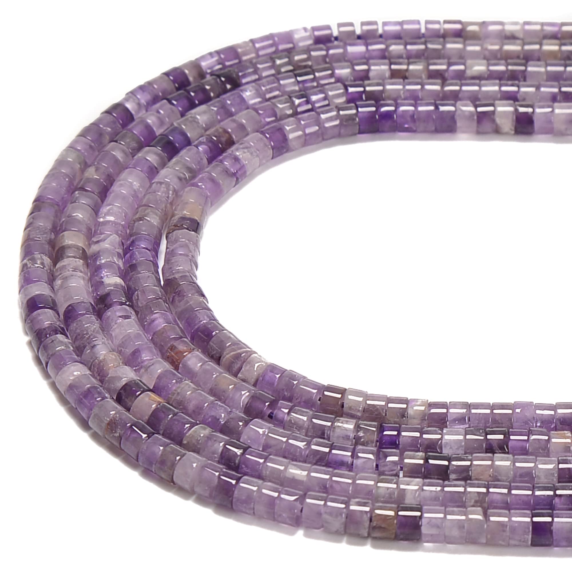 Perles Heishi améthyste naturelle 2x4mm fil pour collier et bracelet