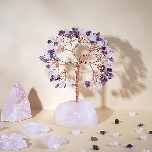 Miniatura 2 de ZenBless 7 piedras de cristales curativos de chakras, árbol de la vida, árbol de dinero de Feng Shui, pequeño árbol bonsái falso de cristal zen
