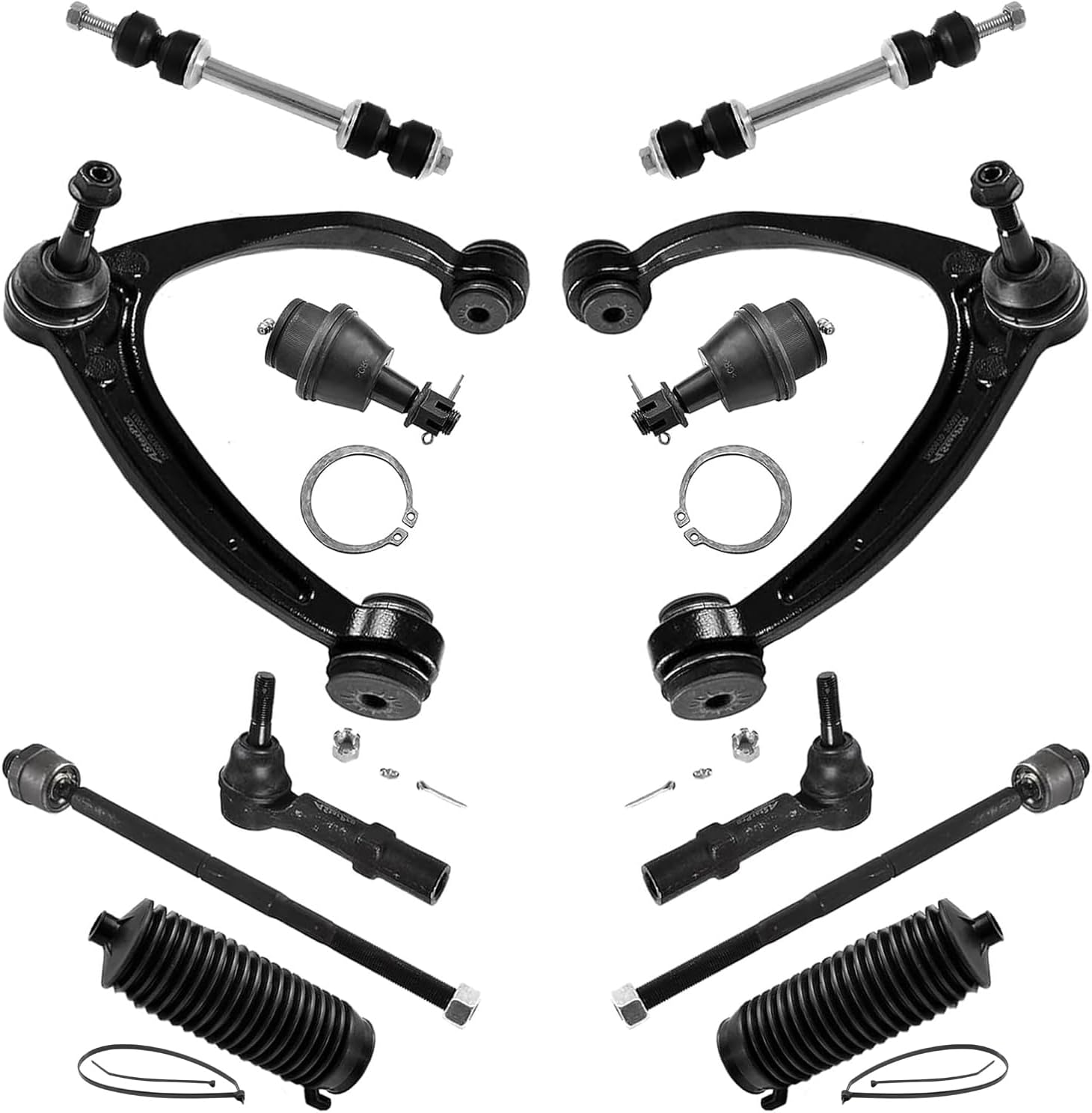 ASTARPRO 12pcs Suspension Kit Front Upper Control Arm with Ball Joint Tie Rod End Sway Bar Link Compatible with Chevrolet Avalanche Tahoe Silverado Suburban GMC Sierra Yukon XL 1500 Cadillac Escalade