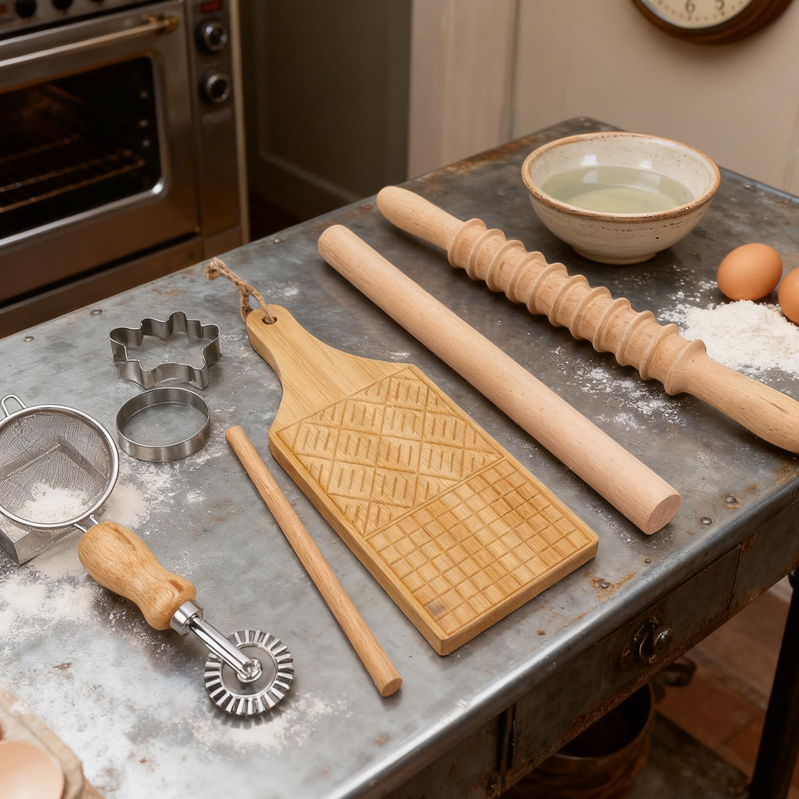 Naroote Utensili per la Preparazione della Pasta, Macchina per Ravioli con Mattarello, Soddisfa Diverse Esigenze Culinarie, Tagliapasta Efficiente per Gnocchi, Pasticcini, Dolci