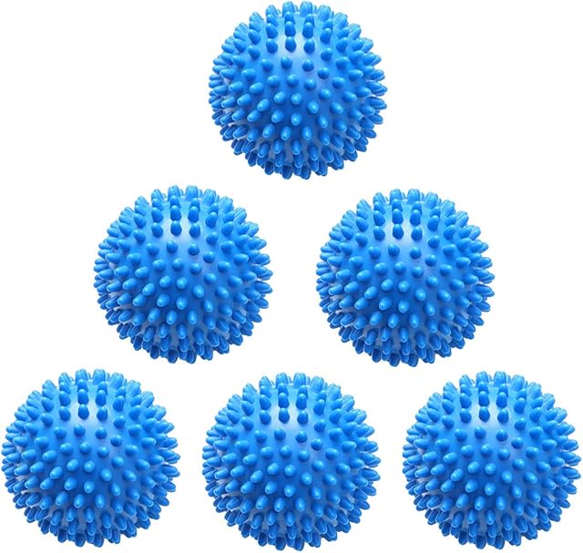 Reusable Dryer Balls Laundry Wash Dryer Balls Anti-Static Fabric Softener Laundry Washing Ball, 6pcs (Blue)