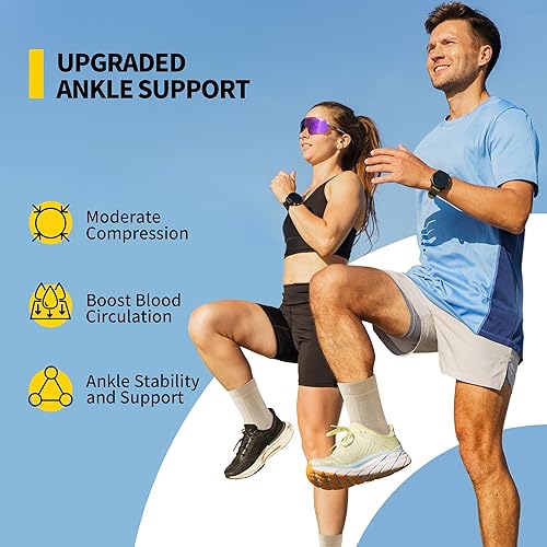 Vista 3 de CAMBIVO 1 par de tobilleras para hombres y mujeres, calcetines de compresión de tobillo para dolor de pies, uso diario, fitness, trabajo, alivio