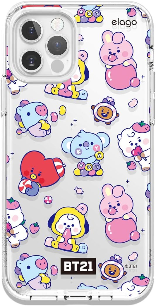 elago BT21 Hybrid Case Compatible with iPhone 12 Pro Max 6.7 Inch, Durable Full Body Protection, Raised Lip (Screen & Camera Protection)[Official Merchandise] [7 Flavors]