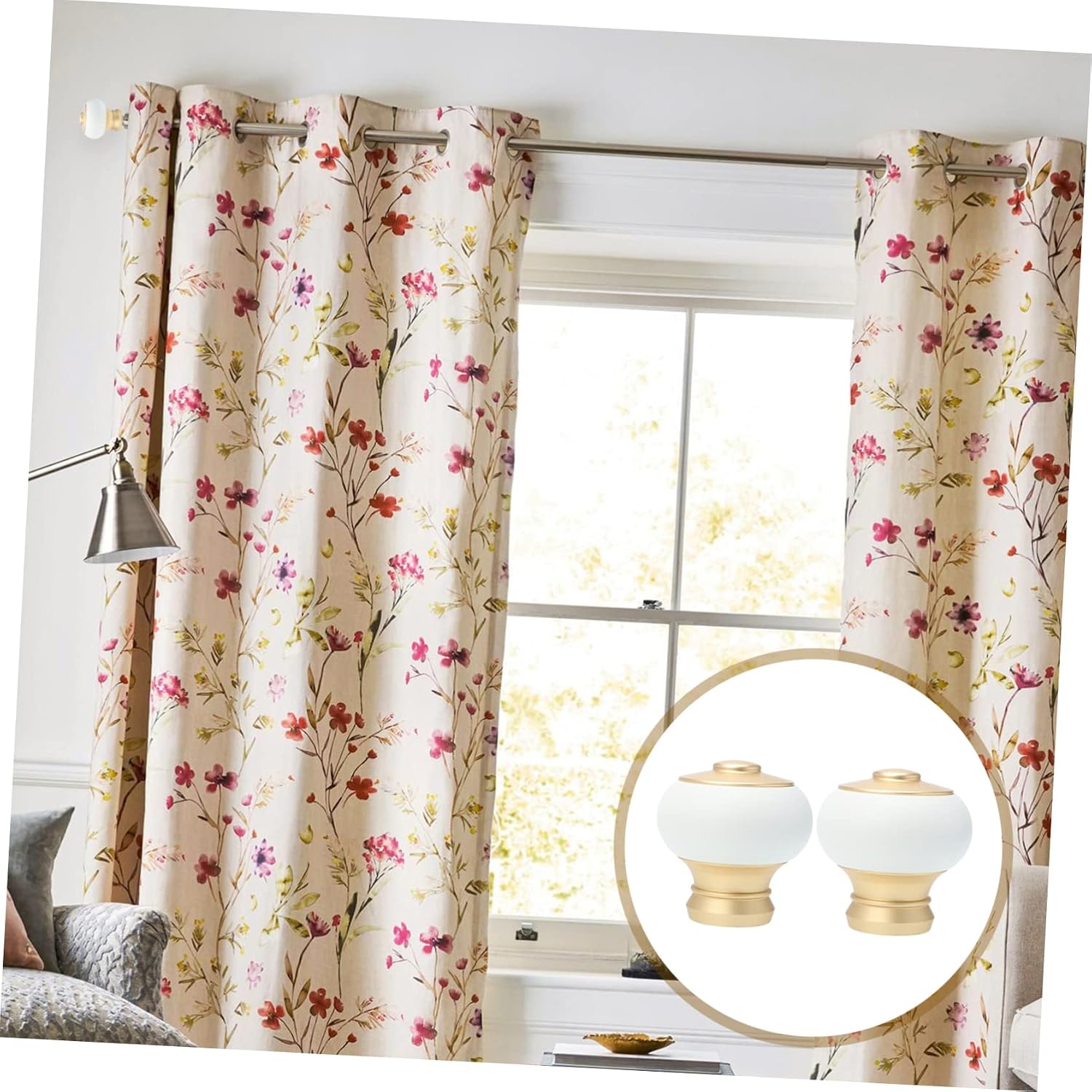 ABOOFAN 4pcs Curtain Rod Ends Window Curtain Rods Finials Sturdy for Home Decor