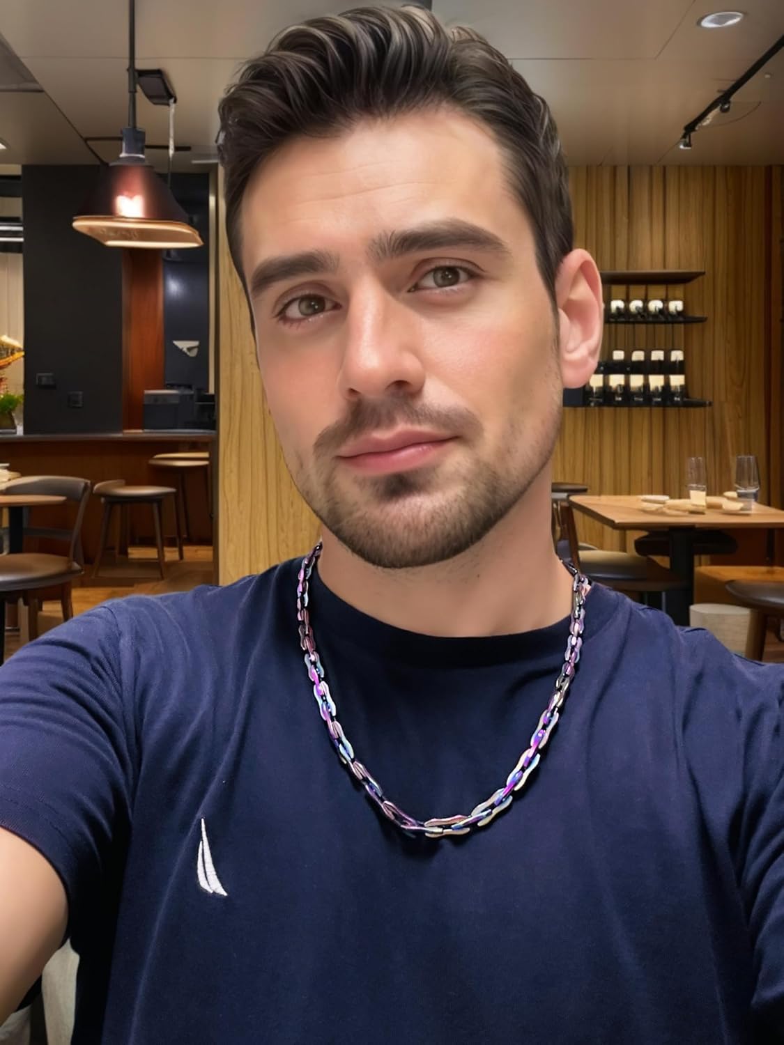 ROWIN&CO Chunky Paperclip Link Necklace 8MM Diamond Cut 925 Sterling Silver/Black/Blue/Rainbow Stainless Steel Chain Choker for Women Men Trendy Hip Hop Gifts16-30 Inches - Image 4